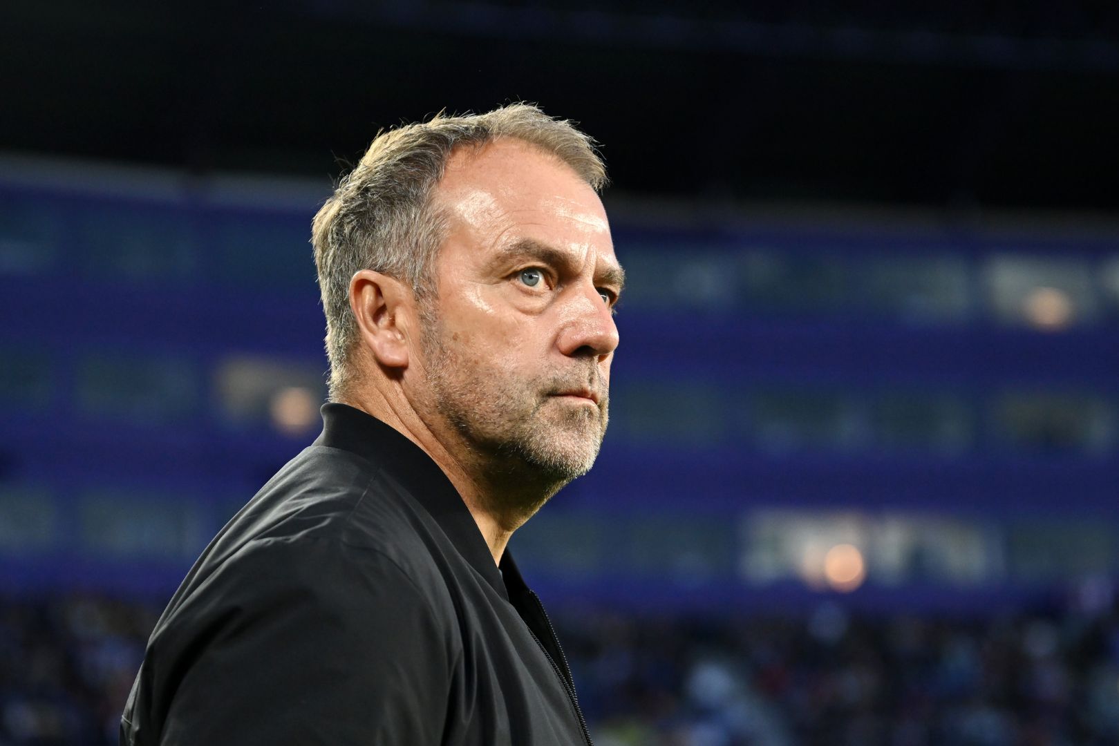 VALLADOLID, SPAIN - MAY 03: Hansi Flick, Head Coach of FC Barcelona, looks on prior to the LaLiga match between Real Valladolid CF and FC Barcelona at Jose Zorrilla on May 03, 2025 in Valladolid, Spain.