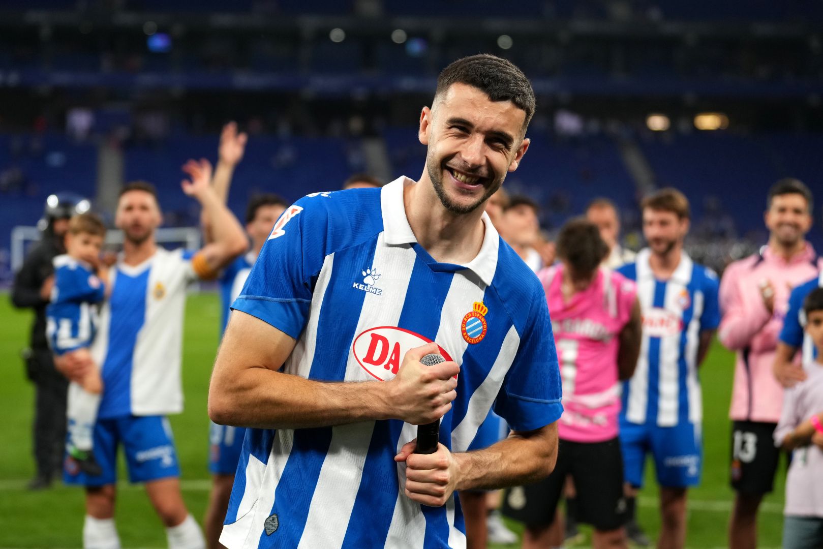 BARCELONA, SPAIN - MAY 24: Joan Garcia of RCD Espanyol poses for a photo following the LaLiga match between RCD Espanyol de Barcelona and UD Las Palmas at RCDE Stadium on May 24, 2025 in Barcelona, Spain.