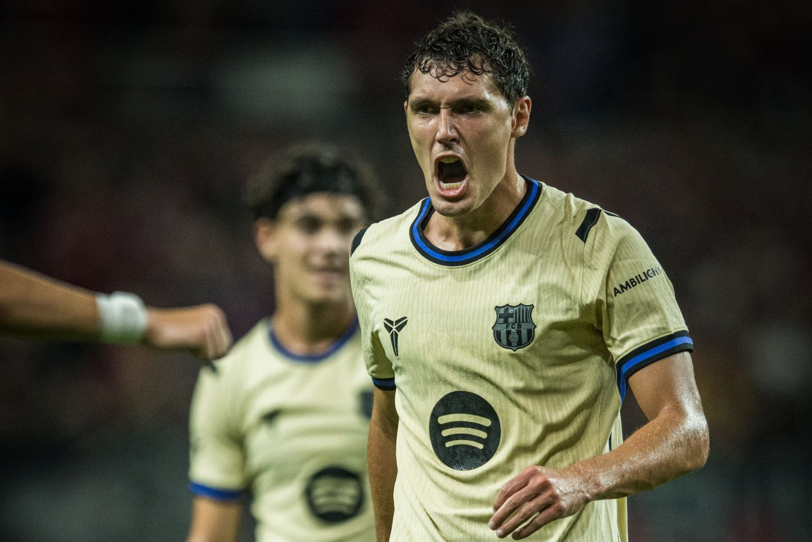 SEOUL, SOUTH KOREA - JULY 31: Andreas Christensen of FC Barcelona scores team's fourth goal during the preseason friendly between FC Seoul and FC Barcelona at Seoul World Cup Stadium on July 31, 2025 in Seoul, South Korea.