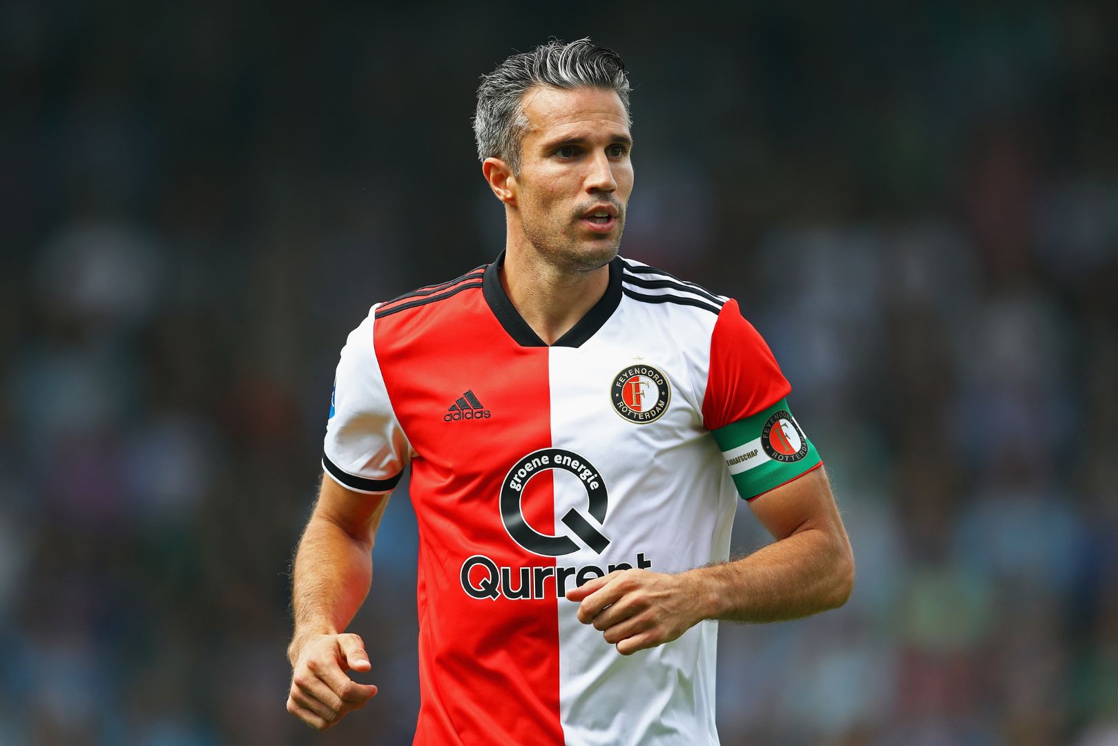 DOETINCHEM, NETHERLANDS - AUGUST 12: Robin van Persie of Feyenoord looks on during the Eredivisie match between De Graafschap and Feyenoord at Stadion De Vijverberg on August 12, 2018 in Doetinchem, Netherlands.