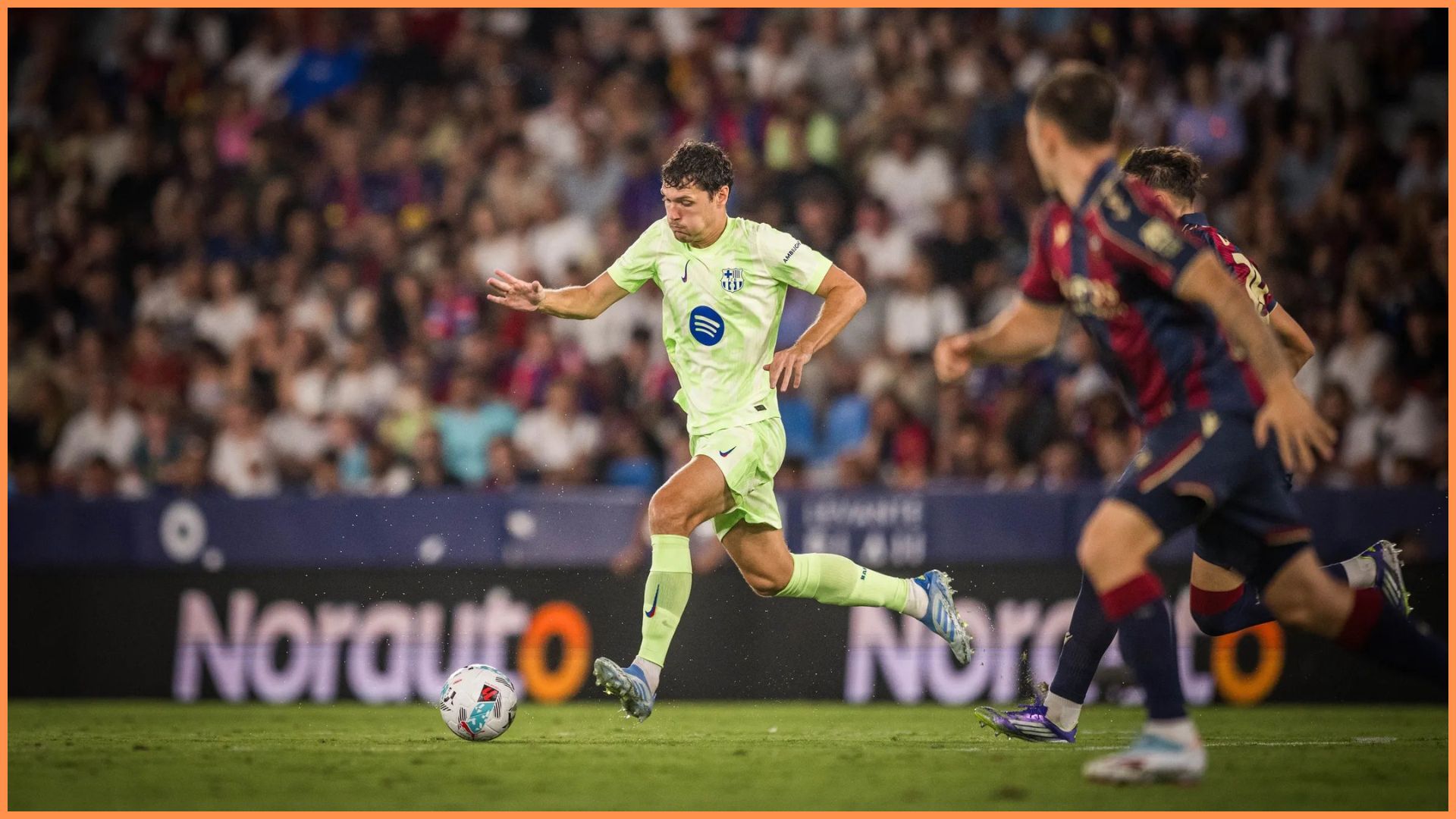 VALENCIA, SPAIN - AUGUST 23: Andreas Christensen of FC Barcelona in action during the LaLiga EA Sports match between Levante UD and FC Barcelona at Ciutat de Valencia on August 23, 2025 in Valencia, Spain.