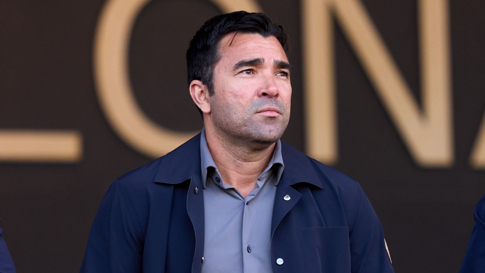 BARCELONA, SPAIN - MAY 11: FC Barcelona Director of Football Anderson Luis de Souza 'Deco' looks on from the presidential box prior to the LaLiga match between FC Barcelona and Real Madrid CF at Estadi Olimpic Lluis Companys on May 11, 2025 in Barcelona, Spain.