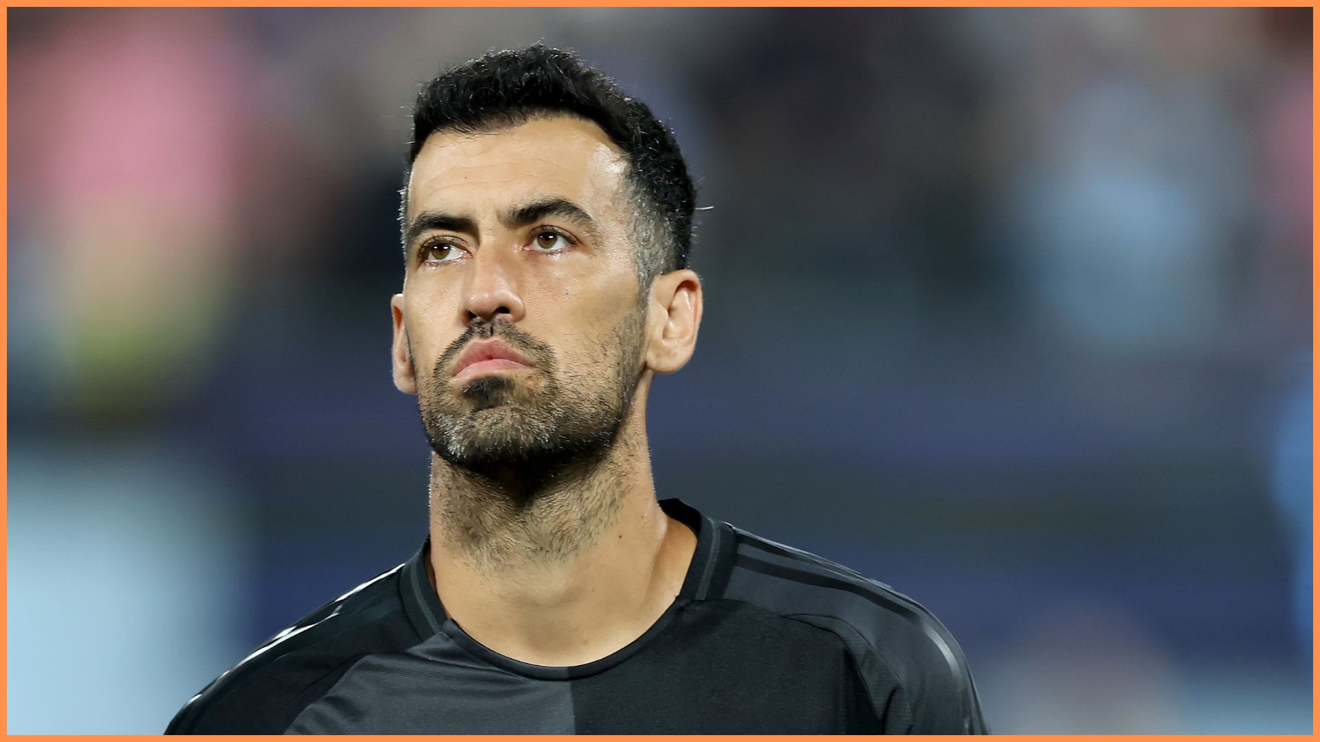 Sergio Busquets #5 of Inter Miami CF stands on the field before the match against New York City FC at Citi Field.