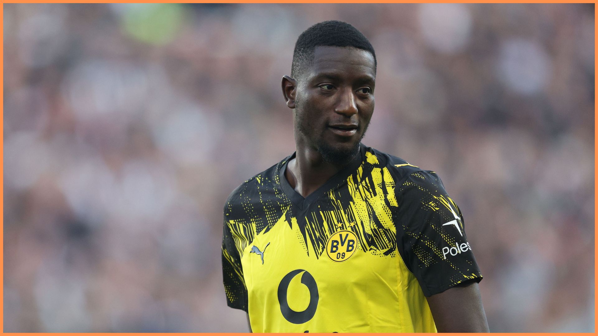 HAMBURG, GERMANY - AUGUST 23: Serhou Guirassy of Dortmund in action during the Bundesliga match between FC St. Pauli and Borussia Dortmund at Millerntor Stadium on August 23, 2025 in Hamburg, Germany.