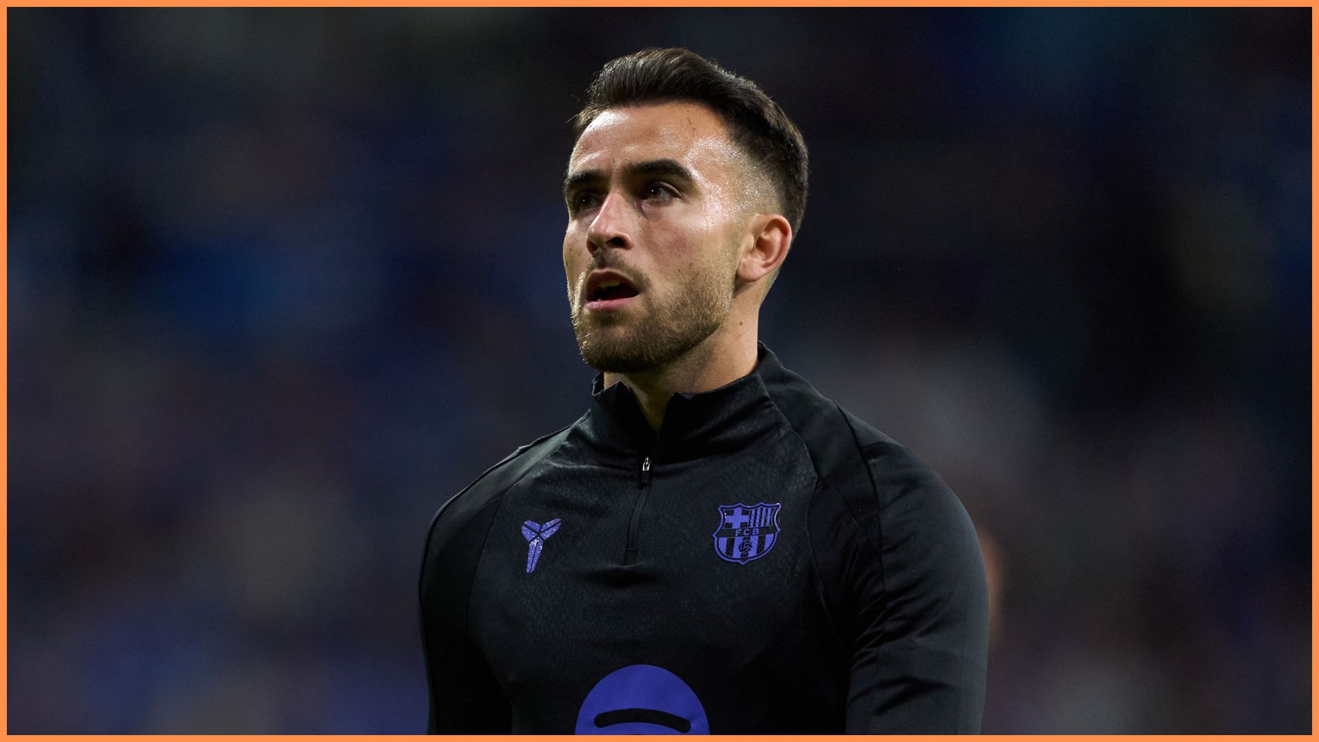 Eric Garcia of FC Barcelona warms up prior to the LaLiga EA Sports match between Real Oviedo and FC Barcelona at Carlos Tartiere.