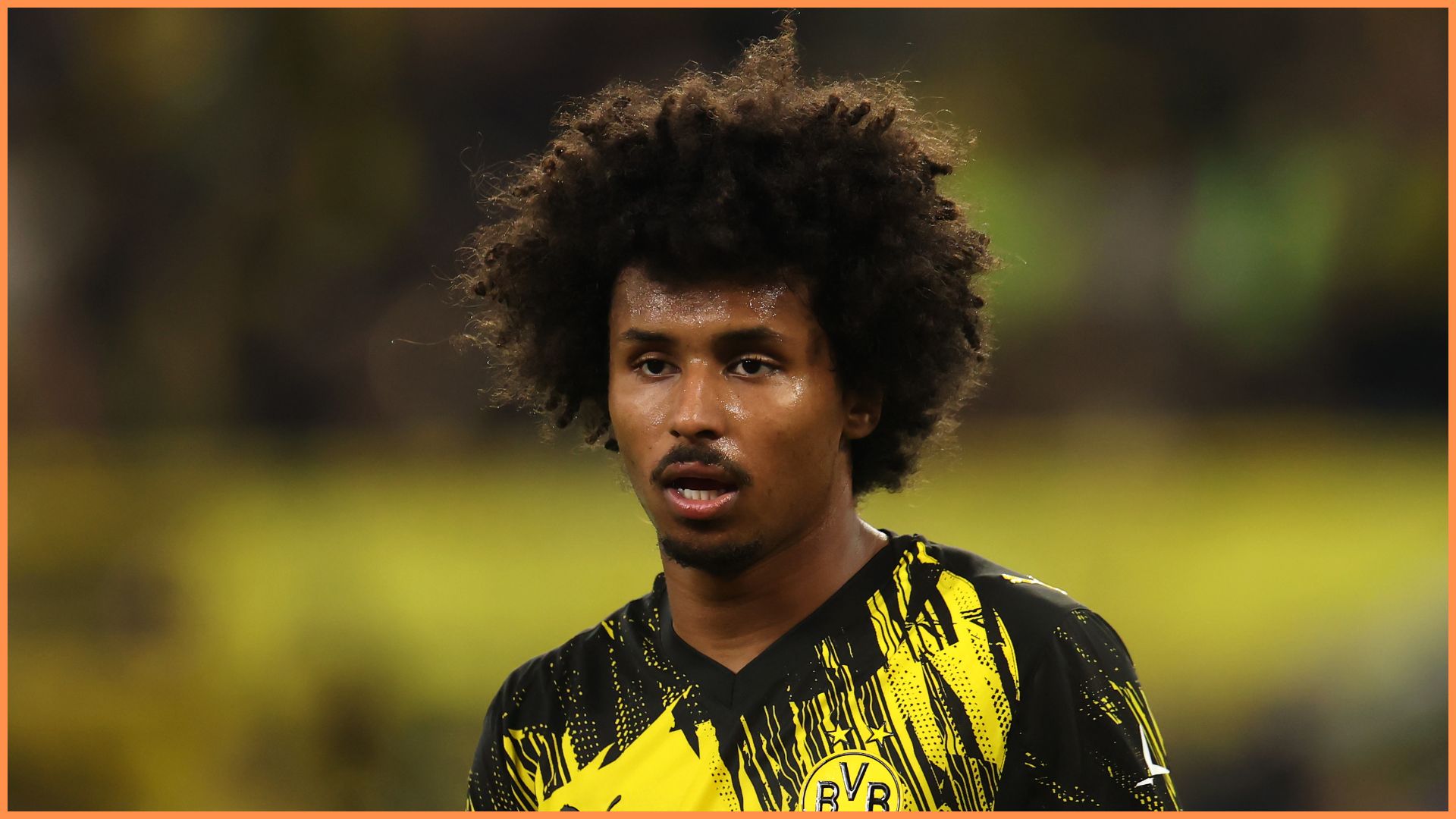 DORTMUND, GERMANY - SEPTEMBER 21: Karim Adeyemi of Borussia Dortmund in action during the Bundesliga match between Borussia Dortmund and VfL Wolfsburg at Signal Iduna Park on September 21, 2025 in Dortmund, Germany.