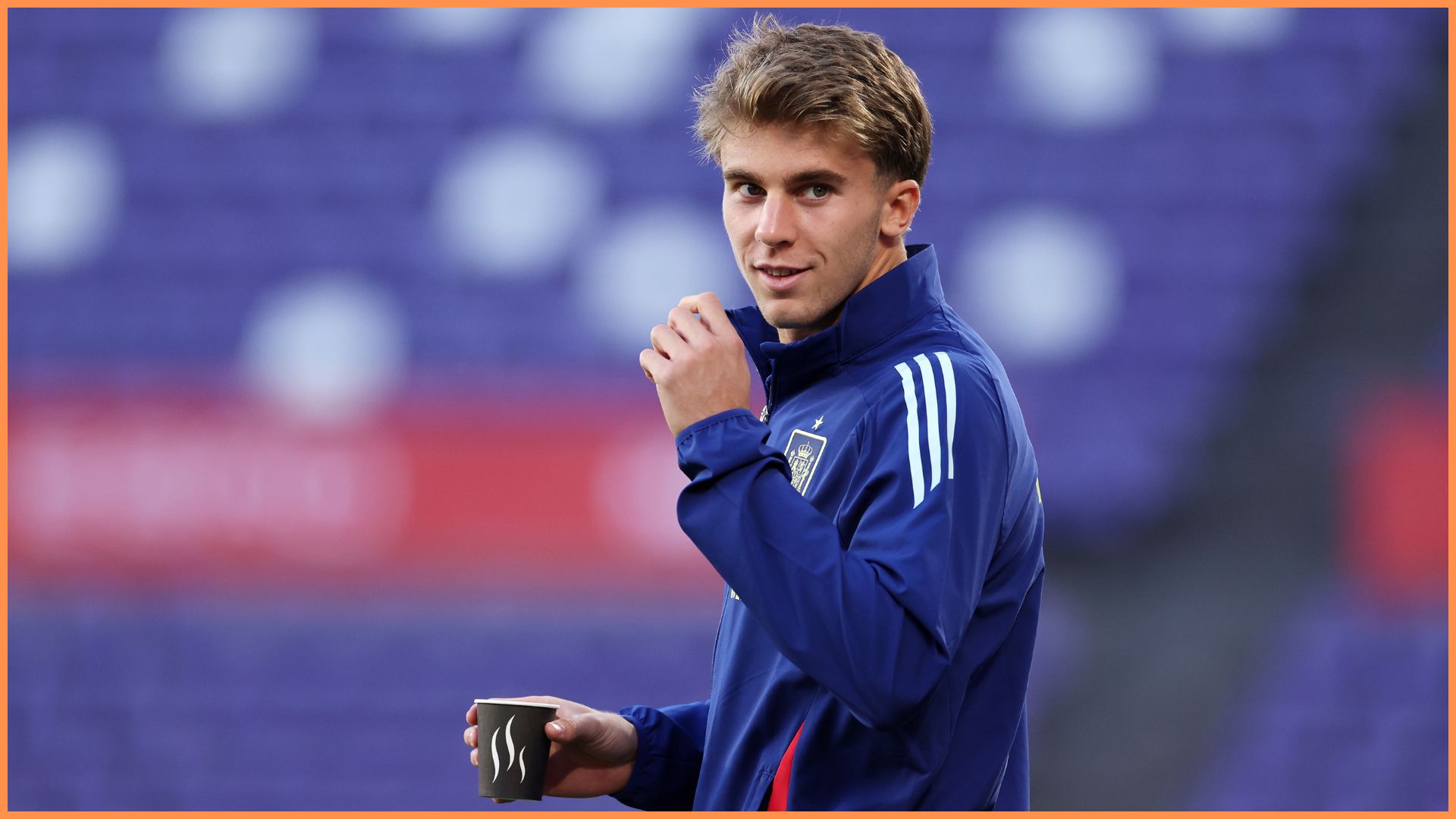 Pablo Barrios of Spain inspects the pitch prior to the FIFA World Cup 2026 qualifier match between Spain and Bulgaria at Jose Zorrilla.