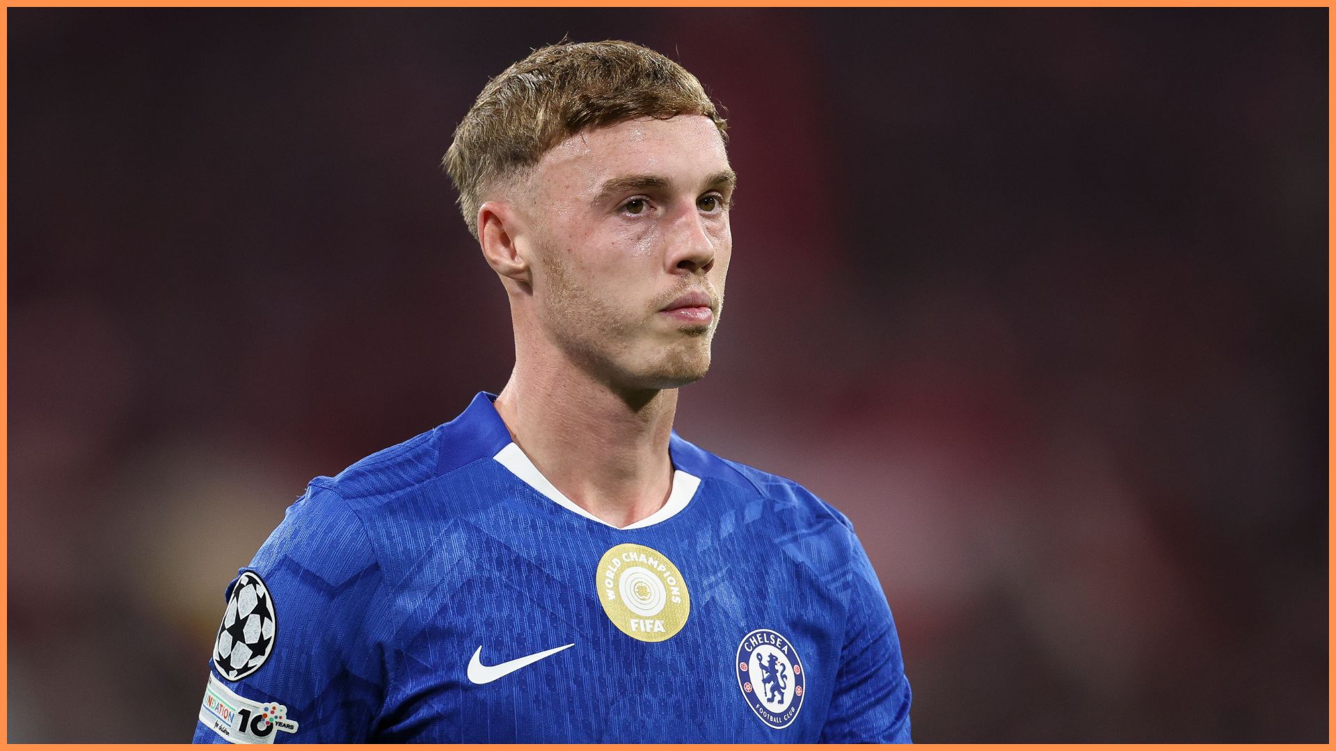 MUNICH, GERMANY - SEPTEMBER 17: Cole Palmer of FC Chelsea looks on during the UEFA Champions League 2025/26 League Phase MD1 match between FC Bayern München and Chelsea FC at Football Arena Munich on September 17, 2025 in Munich, Germany.