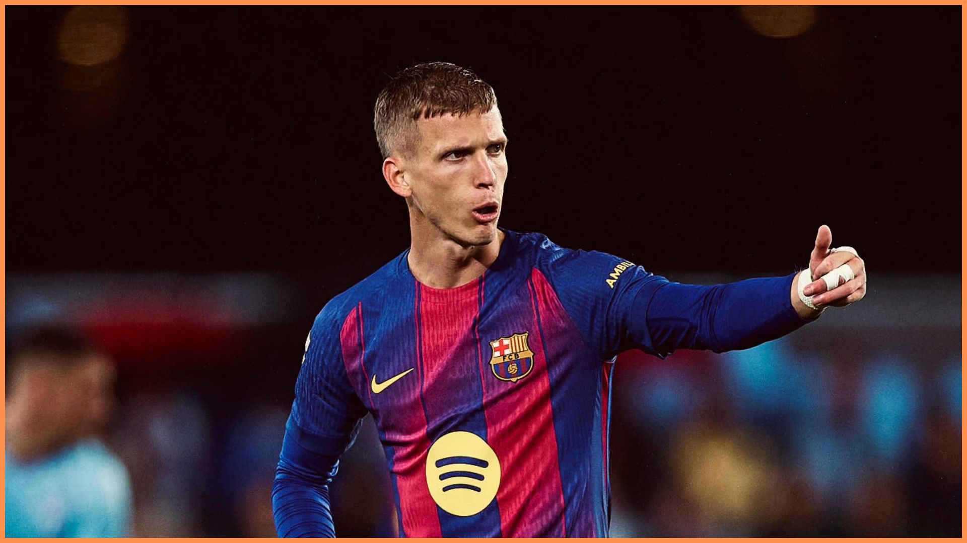 VIGO, SPAIN - NOVEMBER 09: Dani Olmo of FC Barcelona looks on during the La Liga EA Sports match between RC Celta de Vigo and FC Barcelona at Estadio Abanca-Balaidos on November 09, 2025 in Vigo, Spain.