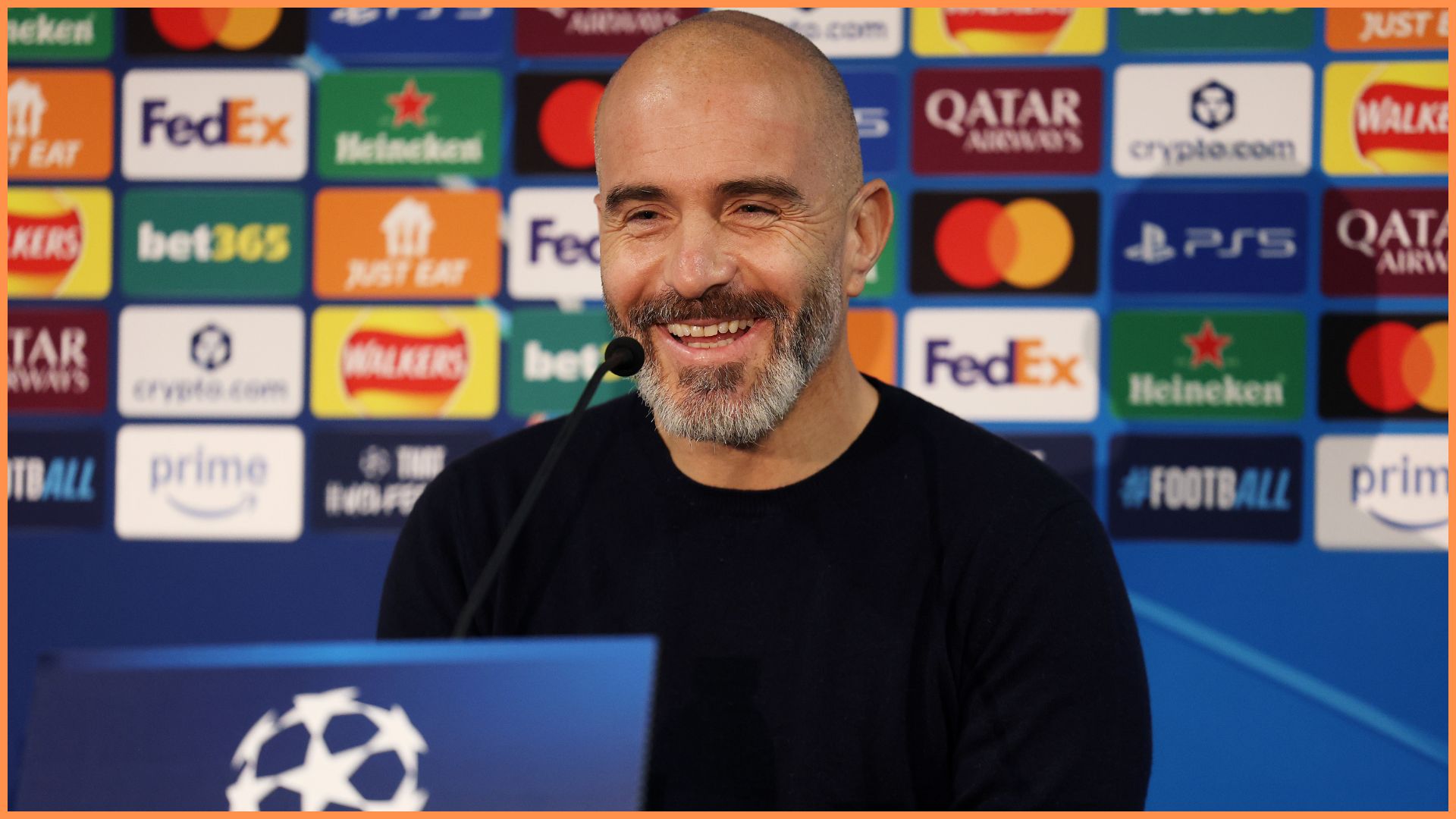LONDON, ENGLAND - NOVEMBER 24: Enzo Maresca, Manager of Chelsea, reacts as he speaks to the media during a Chelsea Press Conference at Stamford Bridge on November 24, 2025 in London, England ahead of Chelsea clash against FC Barcelona.