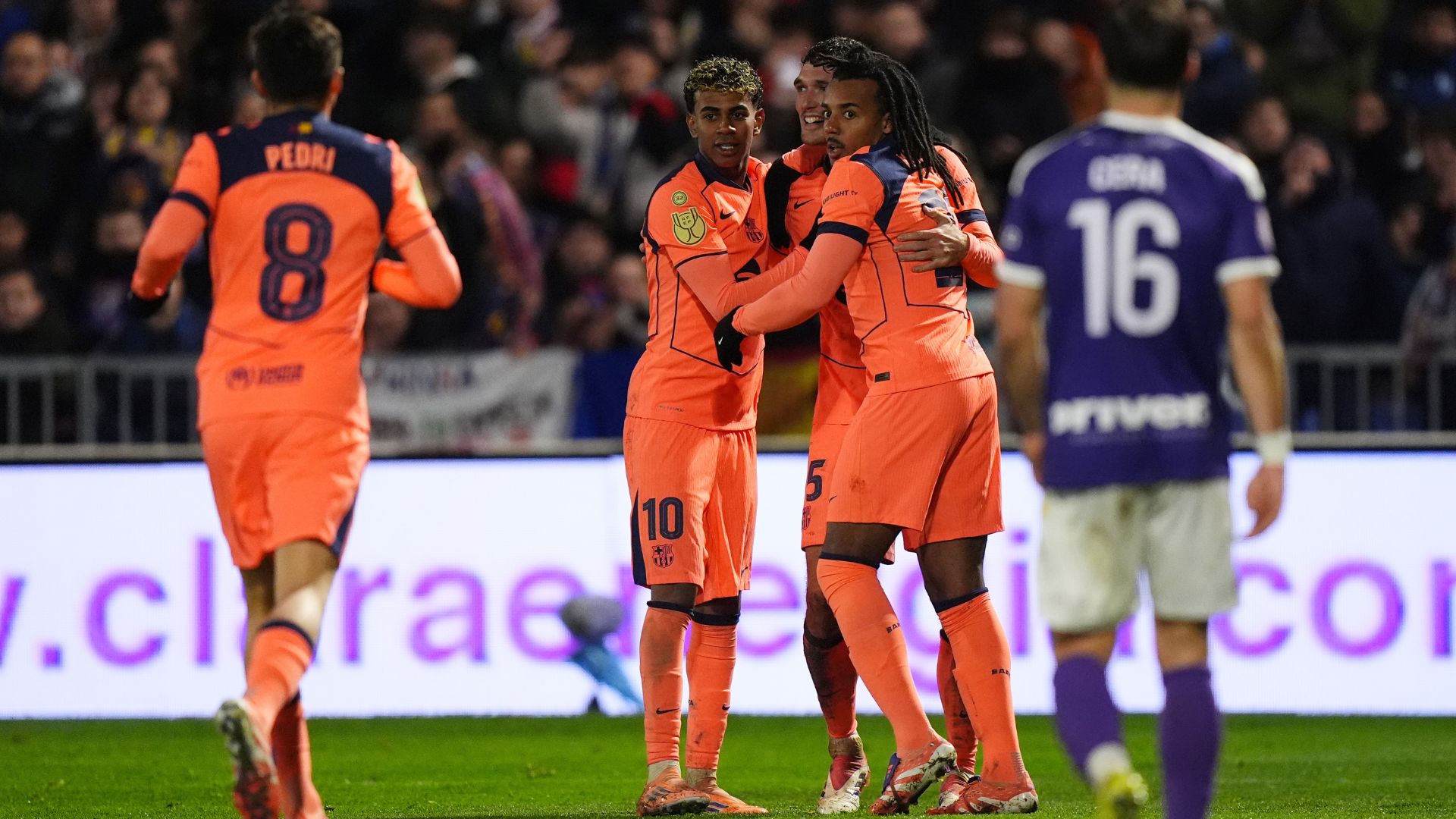 GUADALAJARA, SPAIN - DECEMBER 16: Andreas Christensen of FC Barcelona celebrates with teammates after scoring his team's first goal during the Copa del Rey match between CD Guadalajara and FC Barcelona at Estadio Pedro Escartin on December 16, 2025 in Guadalajara, Spain.