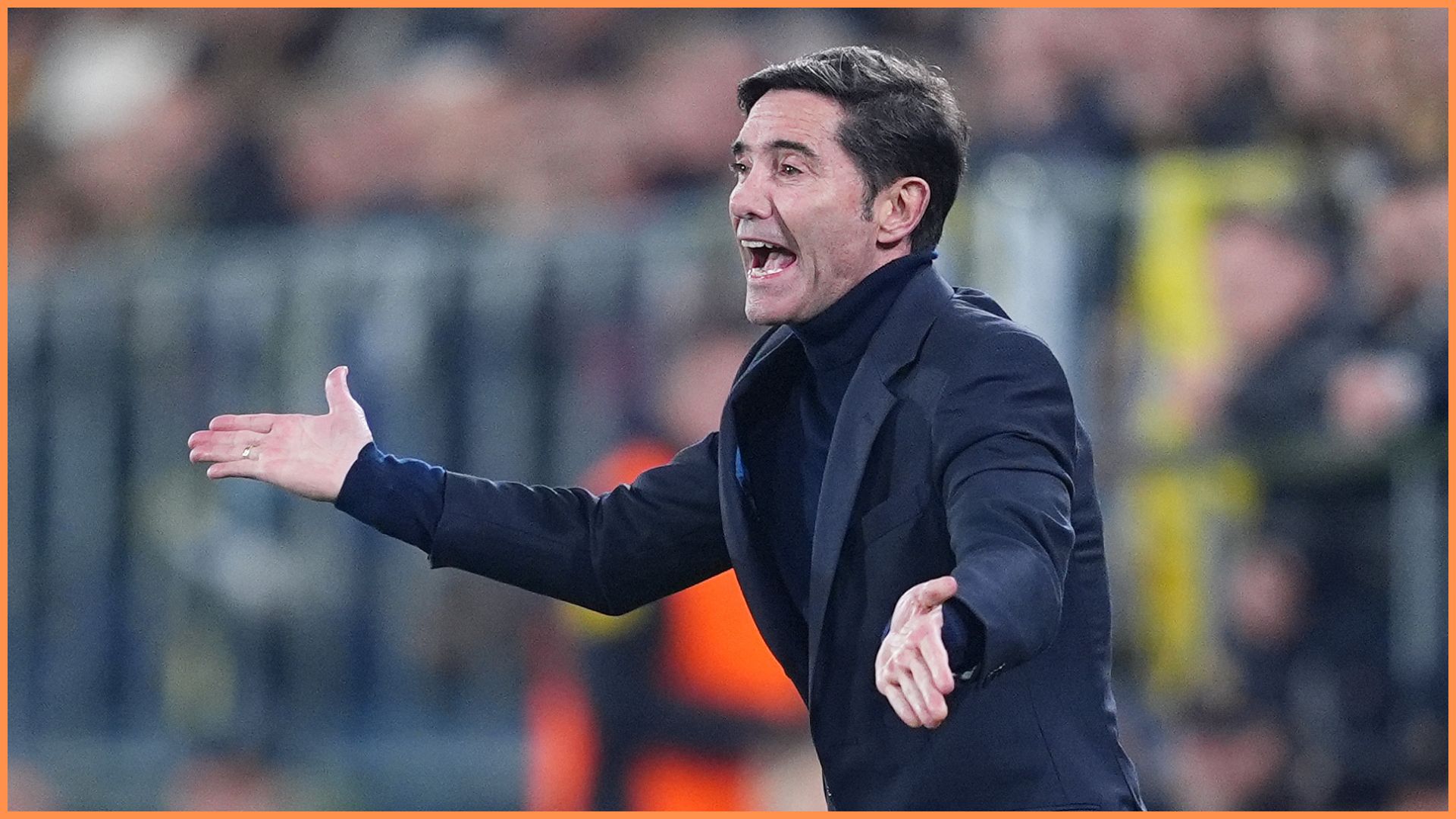 VILLARREAL, SPAIN - DECEMBER 10: Marcelino, Head Coach of Villarreal CF, reacts during the UEFA Champions League 2025/26 League Phase MD6 match between Villarreal CF and F.C. Copenhagen at Estadio de la Ceramica on December 10, 2025 in Villarreal, Spain.