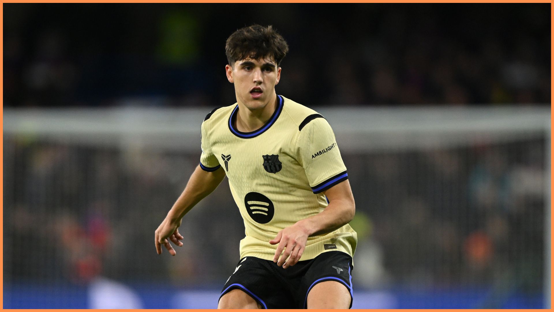 LONDON, ENGLAND - NOVEMBER 25: Pau Cubarsi of Barcelona in action during the UEFA Champions League 2025/26 League Phase MD5 match between Chelsea FC and FC Barcelona at Stamford Bridge on November 25, 2025 in London, England.