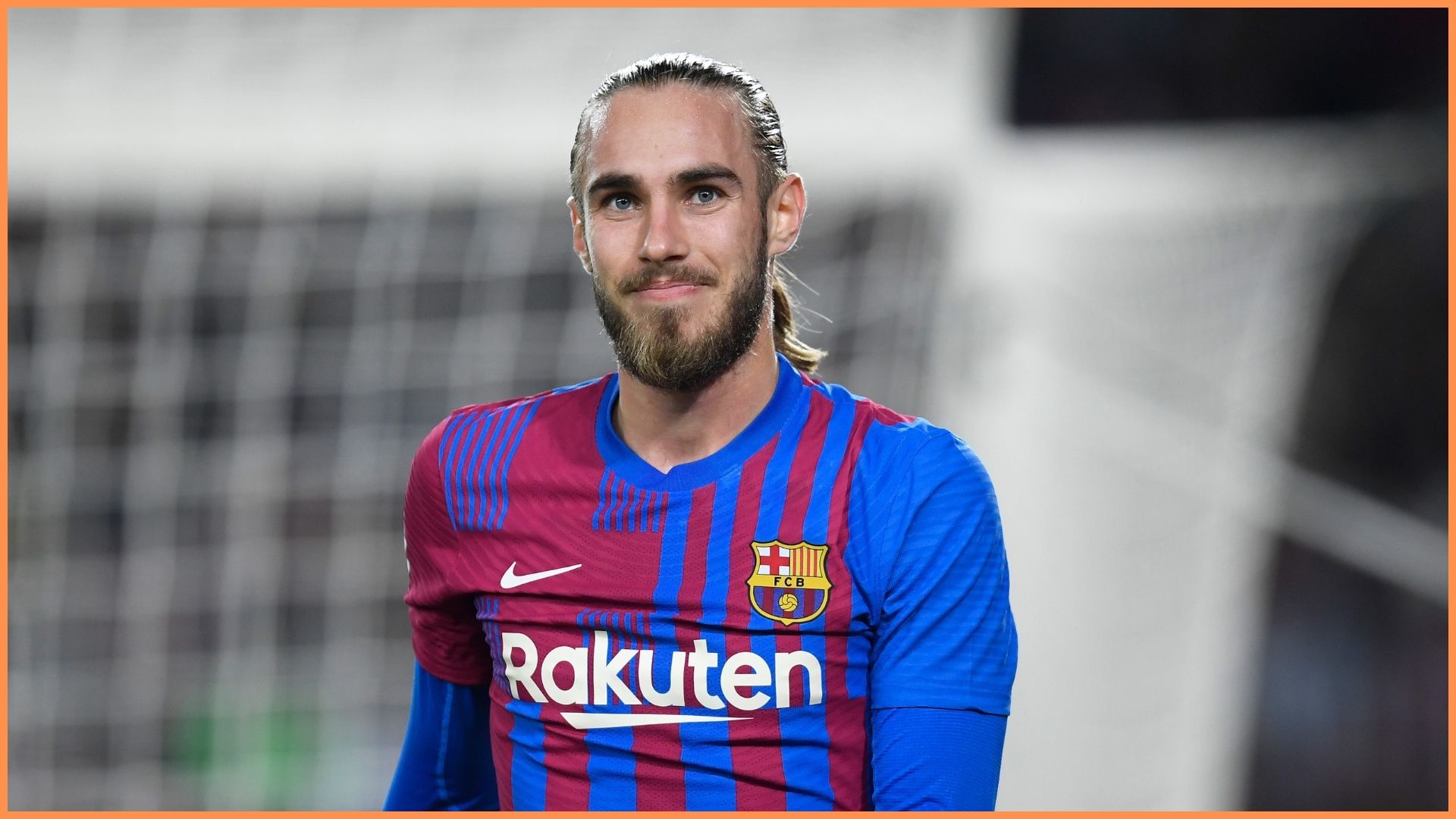 BARCELONA, SPAIN - NOVEMBER 20: Oscar Mingueza of FC Barcelona leaves the pitch following injury during the La Liga Santander match between FC Barcelona and RCD Espanyol at Camp Nou on November 20, 2021 in Barcelona, Spain.