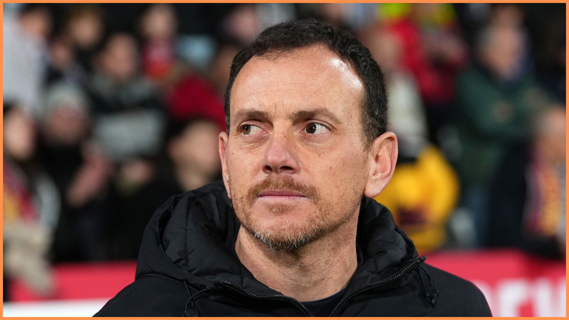 ALBACETE, SPAIN - FEBRUARY 03: Alberto Gonzalez, Head Coach of Albacete Balompie, looks on prior to the Copa Del Rey Quarter Final match between Albacete Balompie and FC Barcelona at Estadio Carlos Belmonte on February 03, 2026 in Albacete, Spain.