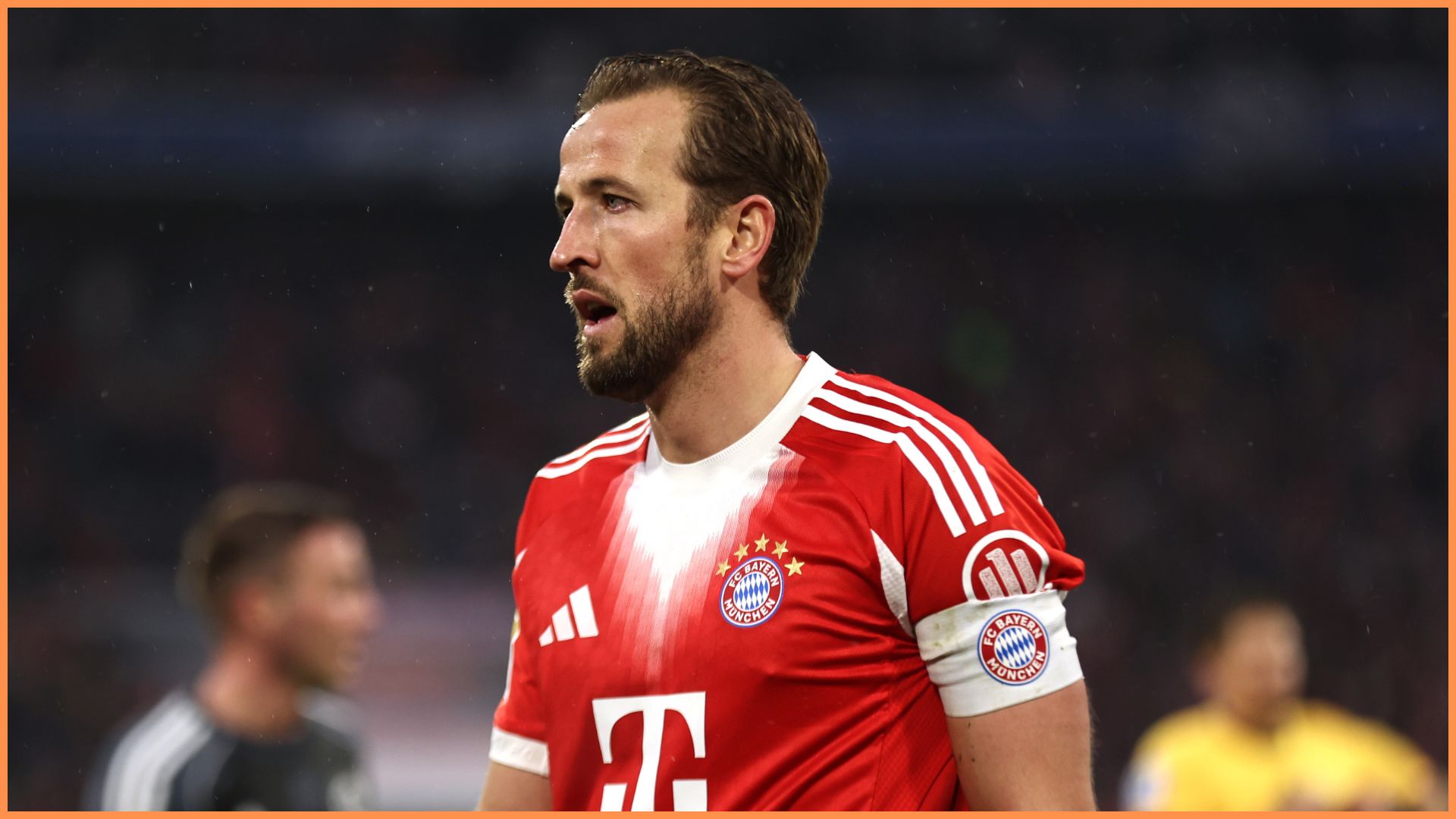 MUNICH, GERMANY - FEBRUARY 21: Harry Kane of FC Bayern Munich looks on during the Bundesliga match between FC Bayern München and Eintracht Frankfurt at Allianz Arena on February 21, 2026 in Munich, Germany.