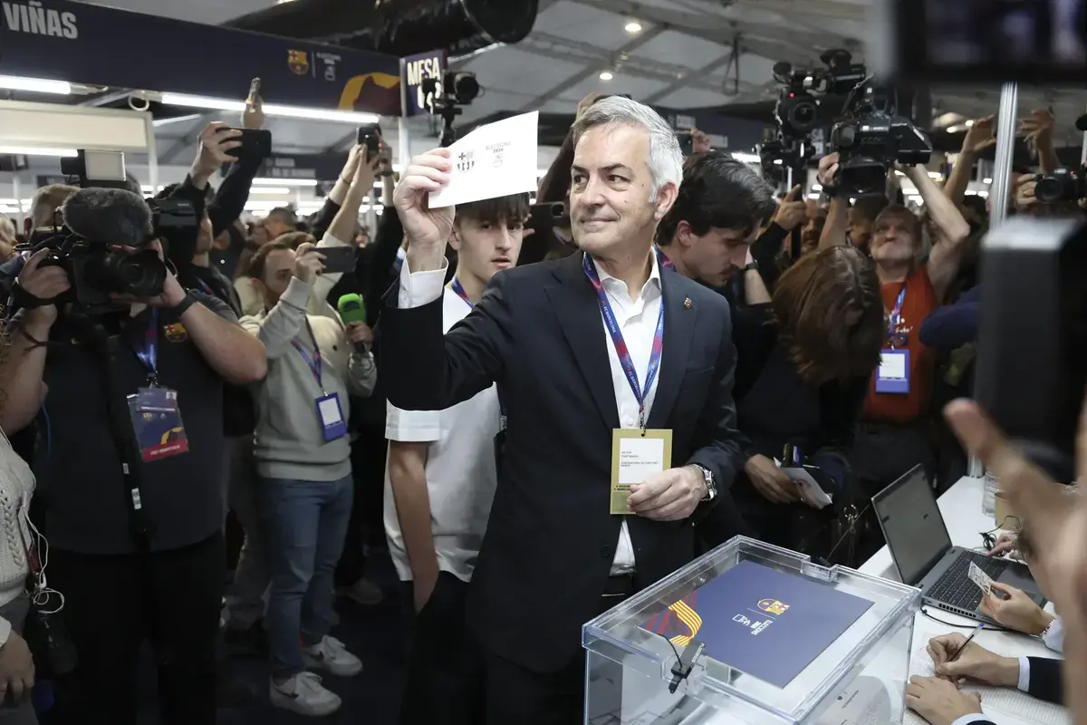March 15, 2026, Barcelona, Barcelona, Spain: Victor Font, presidential candidate, cast his vote during the election day for the presidency of FC Barcelona at Spotify Camp Nou on March 15, 2026, in Barcelona, Spain.