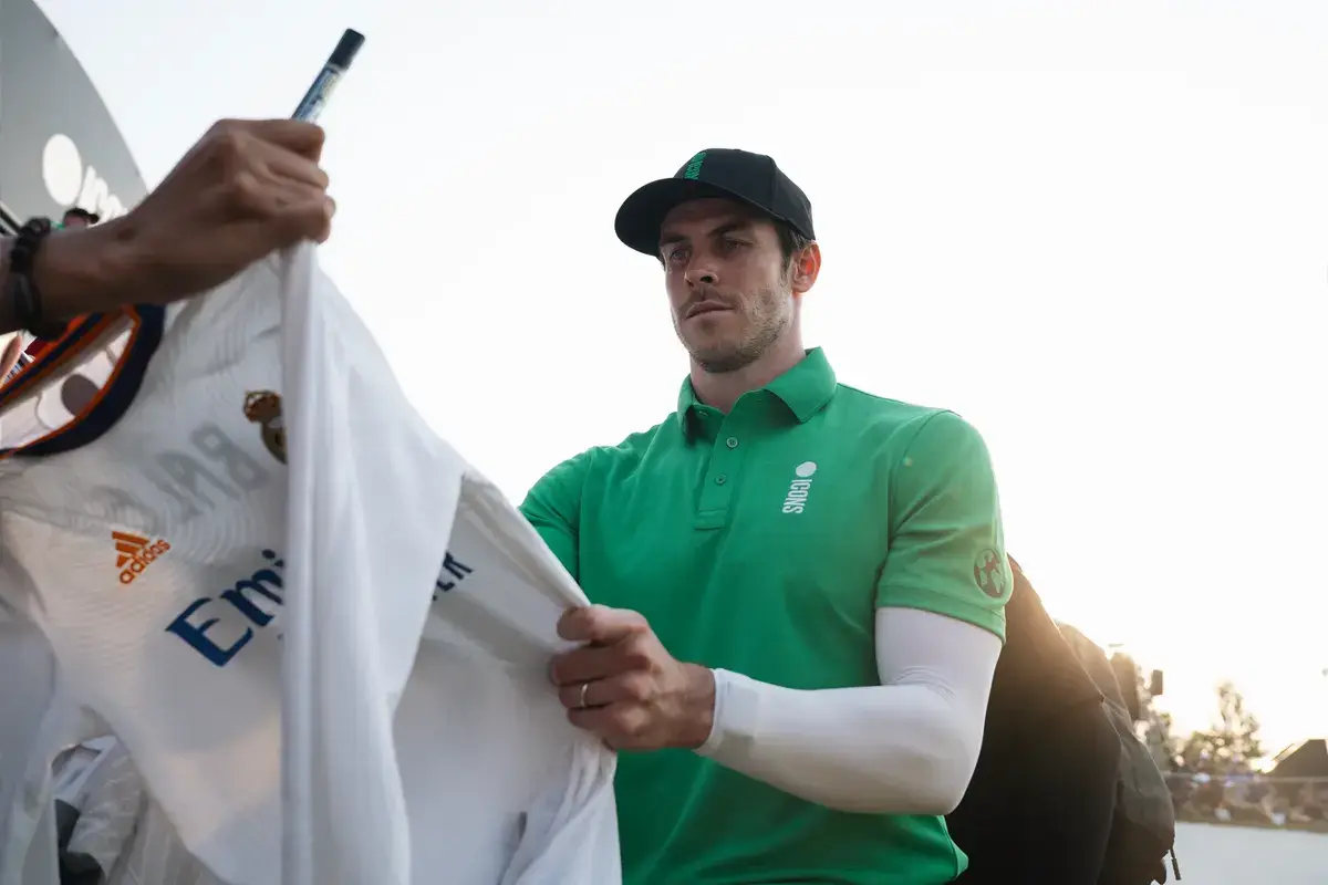 Gareth Bale during Saturday afternoon greensomes of the Icons Series 'Reignwood Icons of Football 2026' hosted at Robinswood Golf Club in Bangkok, Thailand.