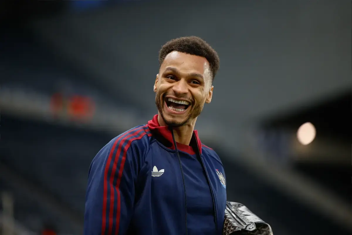 Jacob Murphy of Newcastle United arrives for todays game during the Champions League match between Newcastle United and Barcelona at St. James's Park, Newcastle, UK on 10 March 2026.