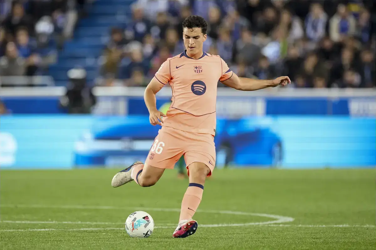May 13, 2026, Vitoria, Alava, SPAIN: Alvaro Cortes Moyano of FC Barcelona in action during the LaLiga EA Sports match between Deportivo Alaves and FC Barcelona at Mendizorrotza on May 13, 2026, in Vitoria, Spain.