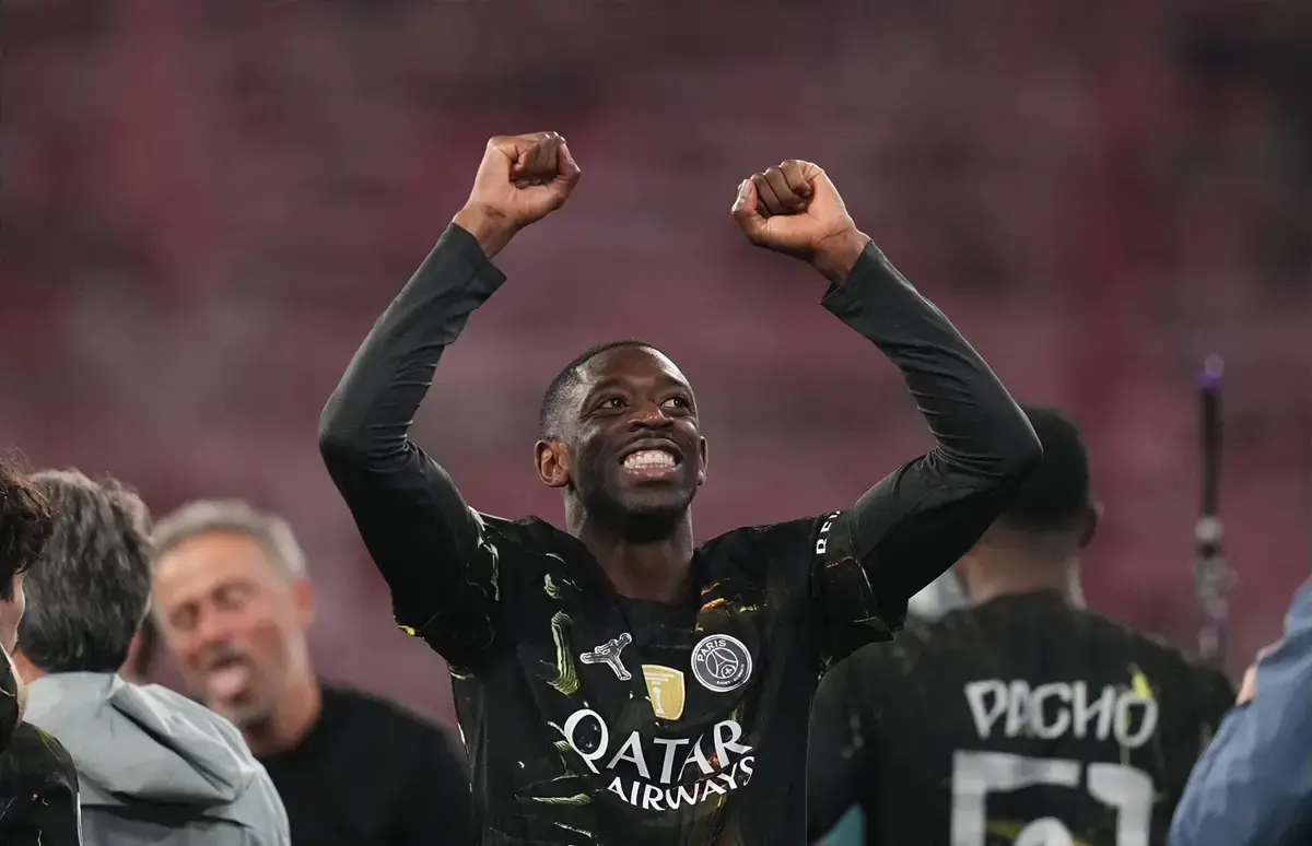 May 6, 2026, Munich, Aarhus, Germany: OUSMANE DEMBELE from FC Paris Saint-Germain with post game celebration during UEFA Champions League Semi final: Bayern Munich and PSG.